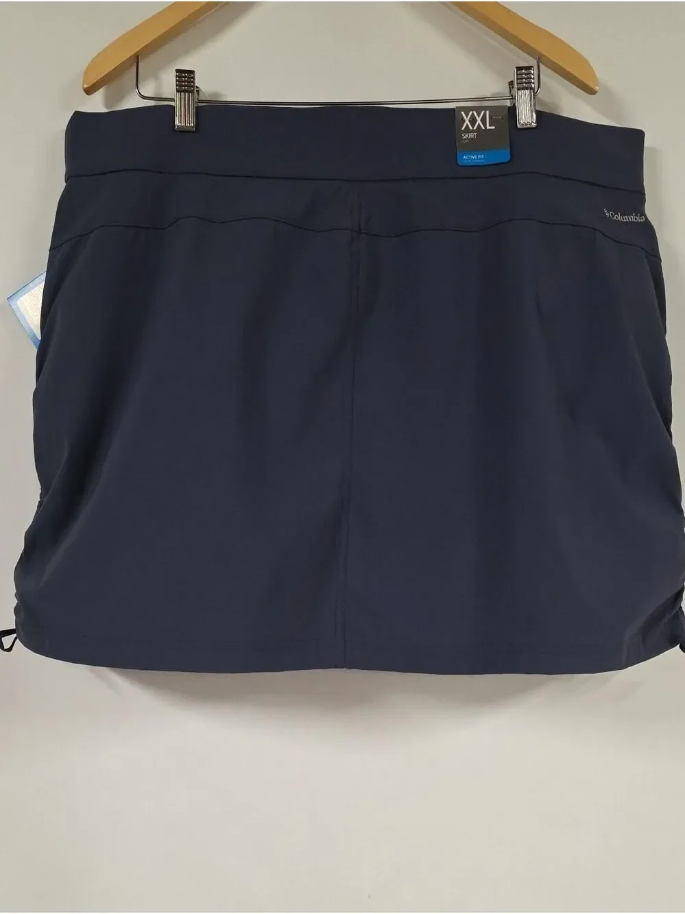 NWT Columbia Anytime Omni-Shade Navy Blue Ruched Lined Skort, Size XXL